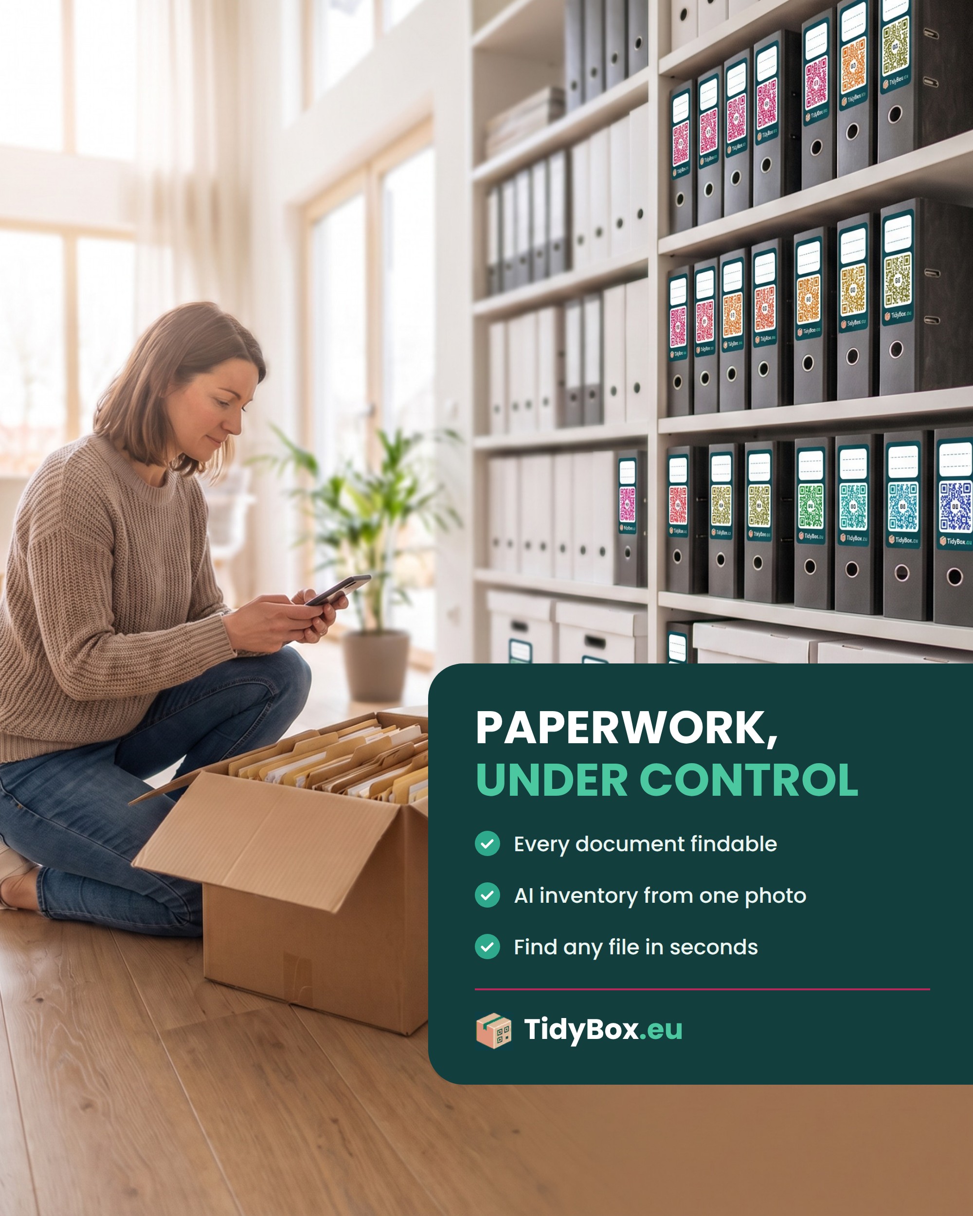 Smart QR Code Labels – AI Photo Inventory for Binders, Document Archive, Pantry & Shoe Boxes — Photo 4
