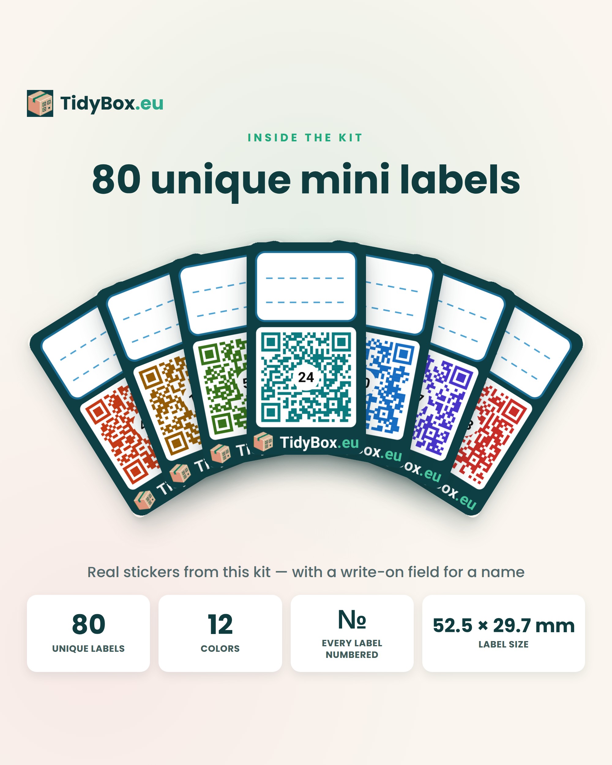 Smart QR Labels for Craft Storage – AI Inventory Stickers (80 Count)